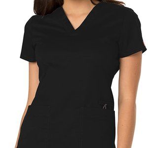 Dickies Women's V-Neck Top Blouse Patch Pockets